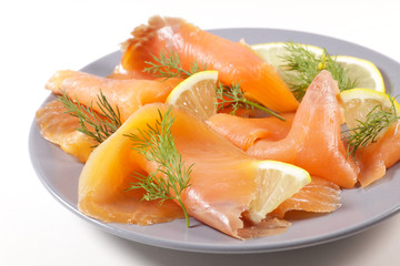 smoked salmon with lemon and dill