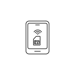 smart sim - minimal line web icon. simple vector illustration. concept for infographic, website or app.