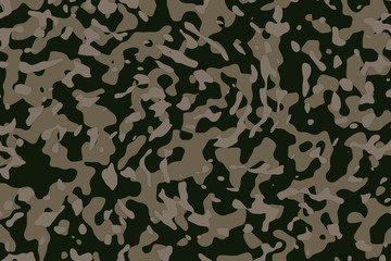 Military camouflage background, dark green with light and very light brown spots