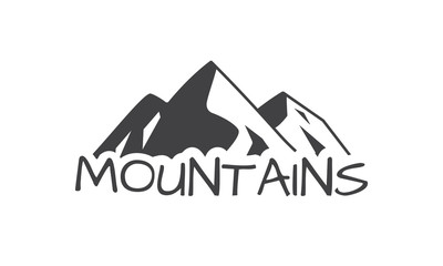 Mountains logo design. Mountain silhouette. Vector illustration.  