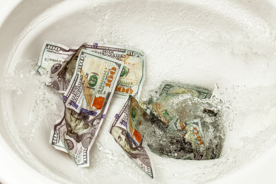 Loss of money. Bad investment or investment. Cash dollars are flushed into the toilet