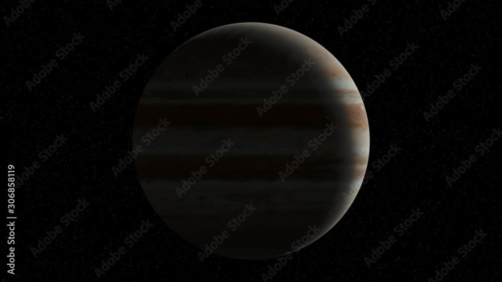 Canvas Prints planet jupiter rotating in space, gas giant world and the stars, 4k loop