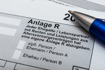 Finanzamt Steuererklärung  Anlage R