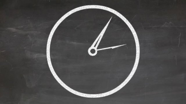 Clock Dark Chalkboard