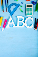 Items for the school and letters ABC