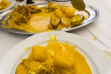 Caldero is a fish stew in Tabarca island Alicante Spain