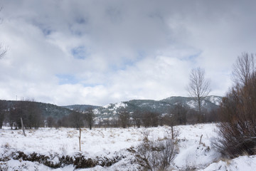 Winter landscape Alcala de la Selva Teruel Aragon Spain