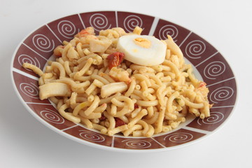 Fideua dish Spanish typical food composed of pasta, fish and seafood