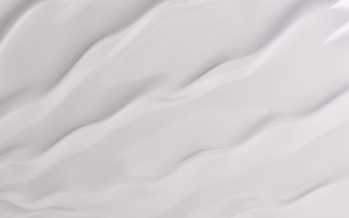White wavy background color splash, elegant classy design. 3d render