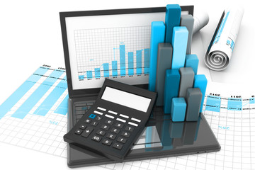 Fototapeta premium Business chart and graph