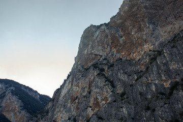Rock wall on the shores of Lake Garda