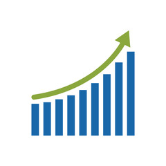 vector bar chart illustration, business graph. data growth diagram