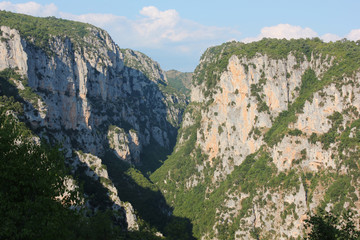 View of Vikos Gorge from Monastery of Agia Paraskevi Monodendri Greece