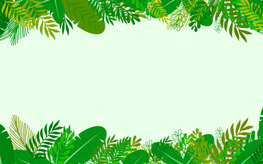 Jungle tropical cartoon background. vector illustration. © Chanakarn