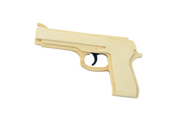 Toy wooden gun.