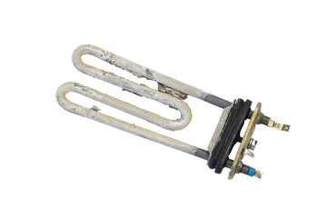 Faulty heater from the washing machine. Spoiled detail.