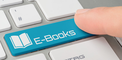 Tastatur mit blauer Taste - E-Books