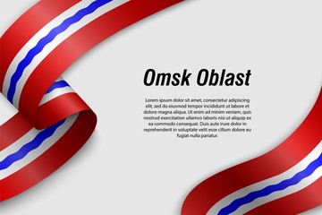 Waving ribbon or banner with flag Region of Russia