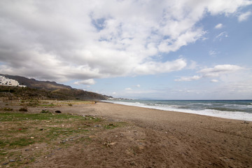 Scenery in Cabo de Gata natural park Almeria Andalusia Spain