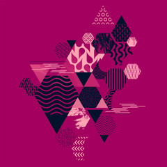 Abstract art background with geometric elements	