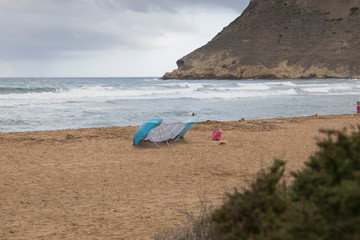 Fototapeta na wymiar El Playazo beach in Cabo de Gata Almeria Andalusia Spain