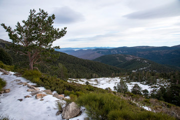 Fototapeta na wymiar Mountains of the Sierra de Guadarrama in Madrid Spain