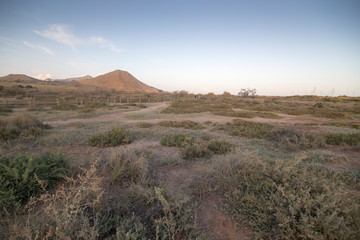 Nature landscape Genoveses beach in Cabo de Gata nature reserve Almeria Andalusia Spain