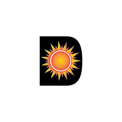 sun  ilustration logo vector template.