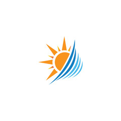 sun  ilustration logo vector template.
