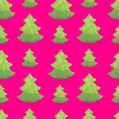 Christmas tree triangle shape seamless pattern backgrounds. Merry Christmas, Happy New Year  wrapping paper template. Polygonal design illustration. 