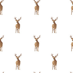 Deer triangle shape seamless pattern backgrounds. Wrapping paper template. Polygonal design illustration.