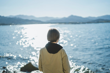 Fototapeta premium 海の女性