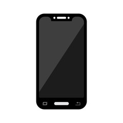 Mobile phone with a blank screen and flat style with isolated on a white background. mock-up template design, smartphone icon. Vector illustration element