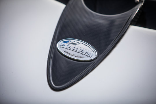 Pagani logo on a sport car