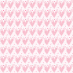 Lovely pink heart shape illustration seamless pattern
