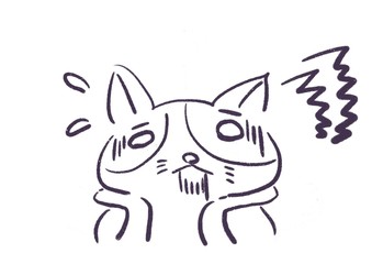 驚く　猫　イラスト素材