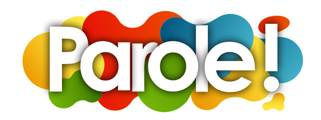 parole in color bubble background - obrazy, fototapety, plakaty