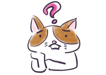 疑問 ハテナ 猫 イラスト