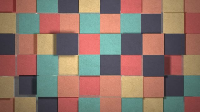 Colorful Paper Tiles Seamlessly Animated. Ideal For Your Creative, Playful, Inspirative And Paper Related Projects. High-Quality 4K 60fps Animation