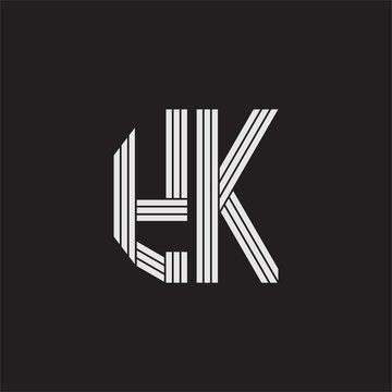 recommend clip art: YK Logo monogram with outline style linked isolated on black background