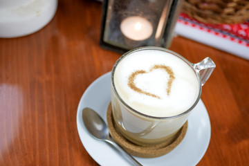 Coffee on a restaurant table