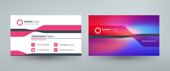 Creative and clean corporate business card template. Vector illustration. Stationery design