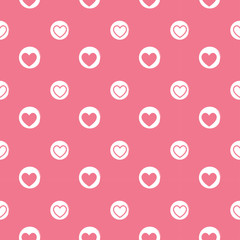 Illustration heart shapes pattern on pastel pink background