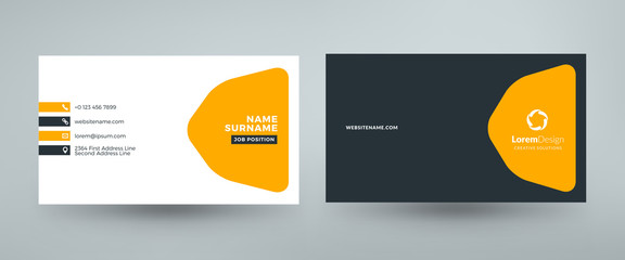 Creative and clean corporate business card template. Vector illustration. Stationery design