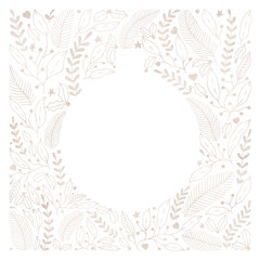 Obraz premium Frame christmas elements line art doodle holiday Card Postcard