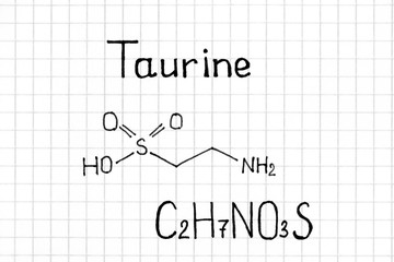 Handwriting Chemical formula of Taurine.