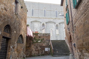  Orvieto, Italy. Façade of the Duomo Cathedral