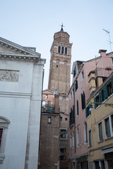 Fototapeta na wymiar Venice Veneto Italy on January 19, 2019: Maurice church with instruments.