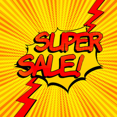 Super Sale advertising comic concept