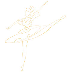 Dancing ballerina on one leg, jumping, creative pattern